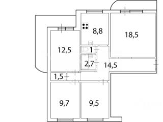 4-комн. квартира, 77.4 м², 5/9 этаж