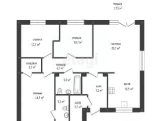 1-этажный дом, 103 м², 7 соток