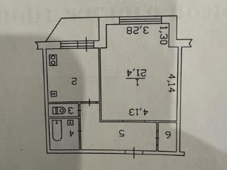 1-комн. квартира, 44 м², 3/5 этаж