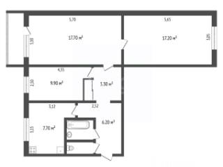 3-комн. квартира, 75 м², 2/4 этаж
