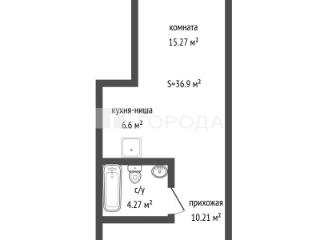 Студия, 36.9 м², 2/21 этаж