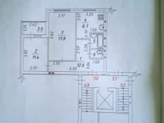 2-комн. квартира, 54.5 м², 6/7 этаж