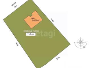 1-этажный дом, 135 м², 15 соток