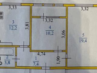 2-комн. квартира, 53 м², 2/3 этаж