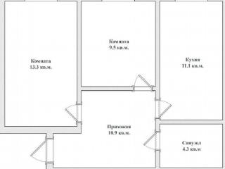 2-комн. квартира, 48.3 м², 1/3 этаж