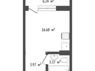 Студия, 14.5 м², 1/4 этаж