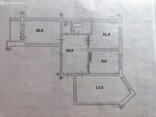3-комн. квартира, 63.3 м², 3/5 этаж