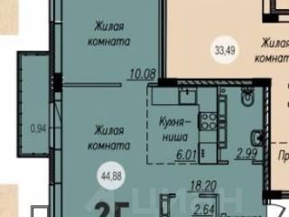 2-комн. квартира, 44 м², 4/16 этаж