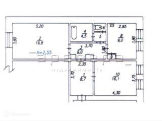 2-комн. квартира, 68.9 м², 1/5 этаж