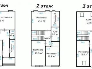 3-этажный таунхаус, 240 м², 3.94 сотки