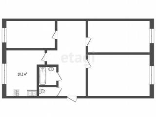 3-комн. квартира, 72.8 м², 2/3 этаж