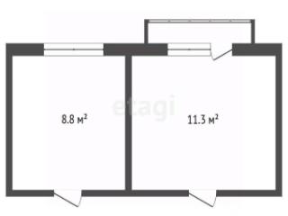 Комната, 20.1 м², 2-комн.