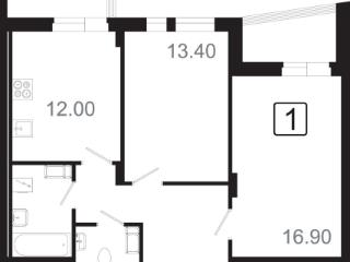 2-комн. квартира, 61 м², 11/21 этаж