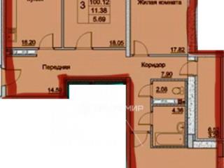 3-комн. квартира, 100.7 м², 16/16 этаж