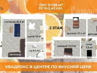 2 этажный, Таунхаус, 132.4 м², 2.5 сотки, 2 этажа
