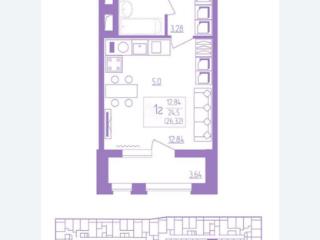 Студия, 26.32 м², 8/18 этаж