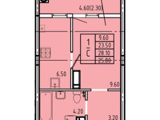 Студия, 28.5 м², 3/10 этаж
