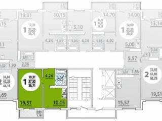 1-комн. квартира, 39 м², 12/16 этаж