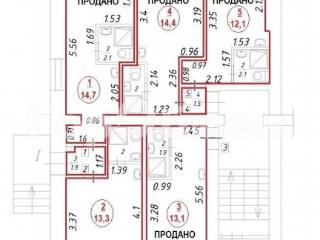Студия, 13.3 м², 1/5 этаж