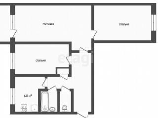3-комн. квартира, 58.9 м², 3/5 этаж