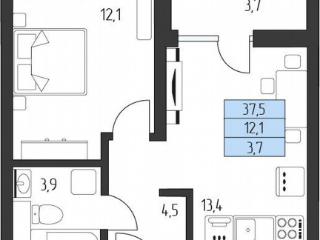 1-комн. квартира, 35.7 м², 3/7 этаж