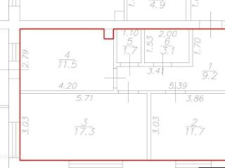 2-комн. квартира, 57 м², 1/4 этаж