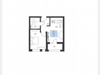 1-комн. квартира, 35.8 м², 3/9 этаж