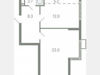 1-комн. квартира, 52.2 м², 7/9 этаж