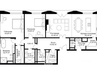 3-комн. квартира, 157.1 м², 3/6 этаж