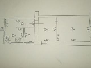 2-комн. квартира, 41.4 м², 1/1 этаж