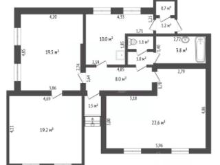 3-комн. квартира, 88.6 м², 1/1 этаж
