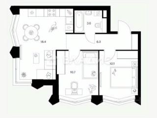 2-комн. квартира, 49.1 м², 21/31 этаж