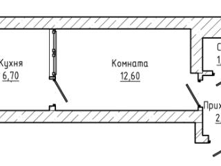 1-комн., Квартира в новостройке, 24 м², 5/5 этаж