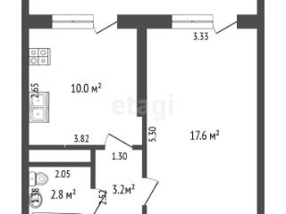 1-комн. квартира, 35.1 м², 13/24 этаж