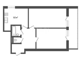 2-комн. квартира, 50 м², 11/17 этаж