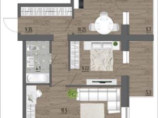 2-комн. квартира, 57.7 м², 3/4 этаж