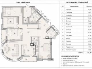 4-комн. квартира, 124 м², 4/20 этаж