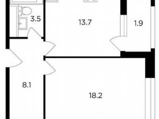1-комн. квартира, 45.4 м², 7/14 этаж