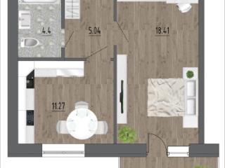 1-комн. квартира, 41.2 м², 1/4 этаж