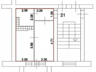 1-комн. квартира, 25.1 м², 3/3 этаж