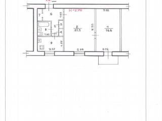 2-комн. квартира, 56 м², 7/7 этаж
