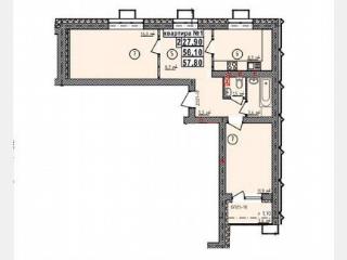 2-комн. квартира, 57.8 м², 3/5 этаж