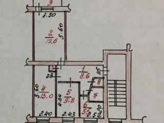 3-комн. квартира, 60 м², 3/5 этаж