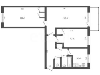 3-комн. квартира, 60 м², 3/5 этаж