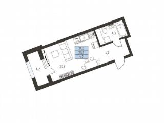 Студия, 31.9 м², 5/9 этаж