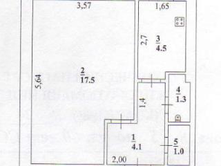 1-комн. квартира, 28.6 м², 2/2 этаж