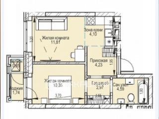 2-комн. квартира, 38.4 м², 9/18 этаж