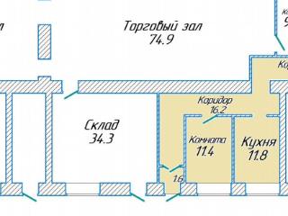 3-комн. квартира, 107 м², 1/5 этаж