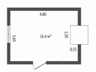 Студия, 16.4 м², 1/1 этаж
