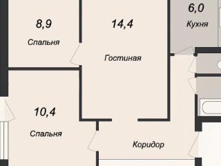 3-комн. квартира, 49.2 м², 4/9 этаж